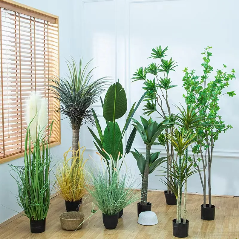 1.4m-0.8m/ 4ft-2ft Wholesale Green Plants Ornamental Green Artifical Gladiolus Artificial Plants for Decor