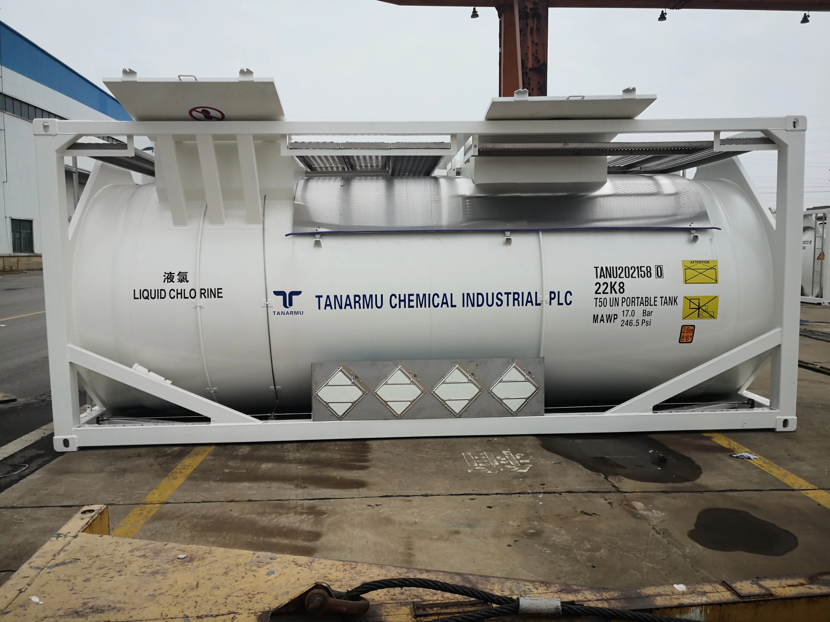 Professional manufacturer 20ft 24.5CBM T50 LPG propane/liquid chlorine storage tank container