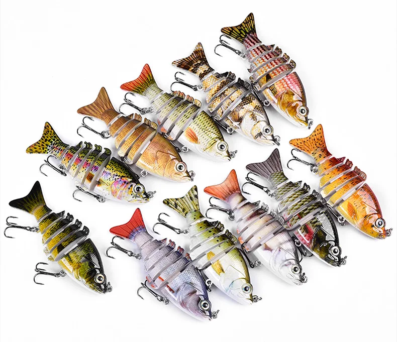 Lureking High Quality ABS Plastic Fishing Lure, 6 section Jointed swimbait