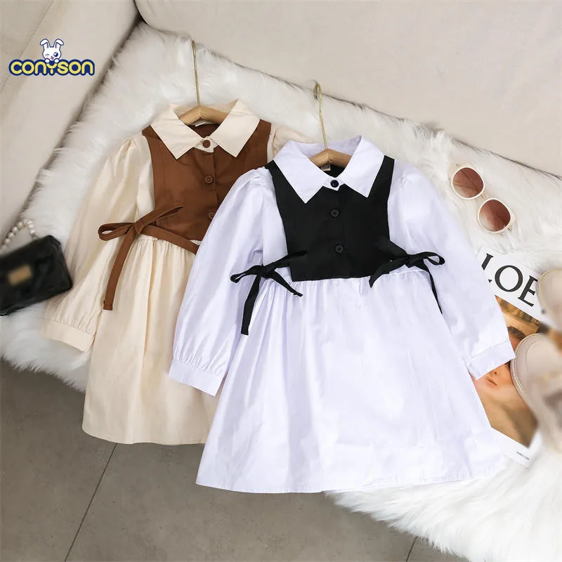 Conyson New Designer Summer Cotton Baby Girls Sling Dress Children Casual Style Clothes baby Girl Kids Princess Sleeveless Dress