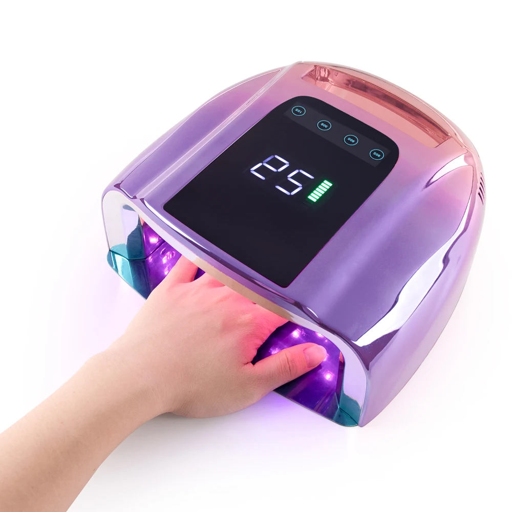 96W RED light New High Power Rechargeable Cordless LED UV Nail Lamp Dryer 365+405nm For Nails Gel Polish Can Private Label