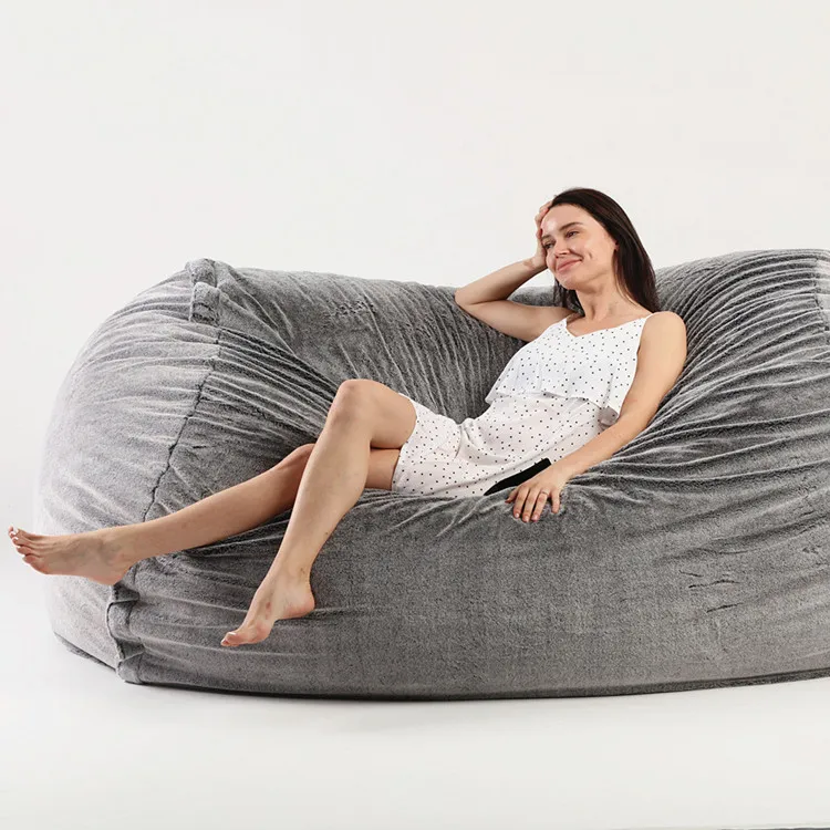 2023 hot selling living room indoor furniture giant 6 ft foam sac the most popular bean bag soft comfortable lazy sofa bed