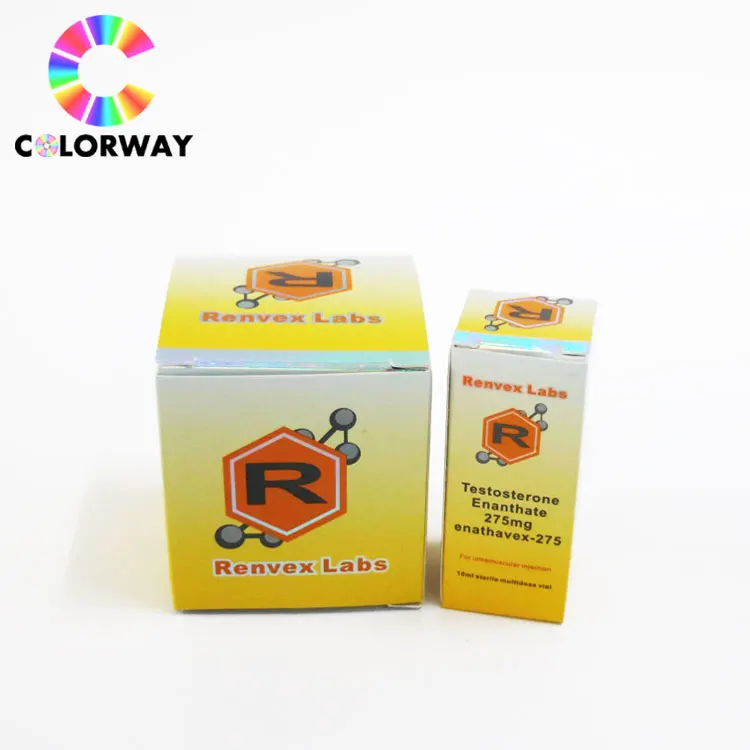 Pharmaceutical peptides packaging 2ml 10ml bodybuilding hcg 5000iu injection steroids vials box packaging paper box with labels