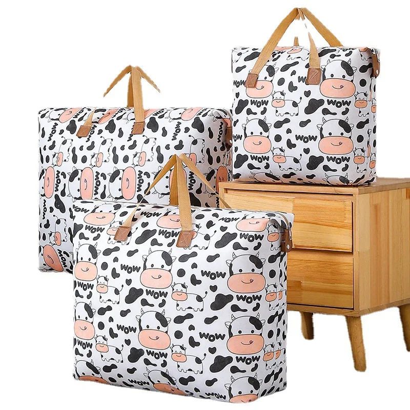 WS441 New Stock Hand-held Quilt Storage Bag Non-woven Moisture-proof Clothes Storage Bag Oversized Luggage Moving Bag