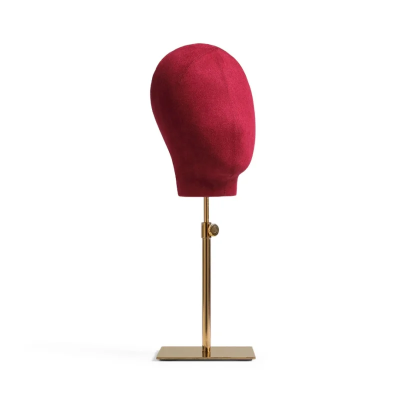 Velvet Fabric Cover Female Mannequin Head Decorative Vintage Style Holder Hat Holder Rack Storage Wigs Show Display Stand