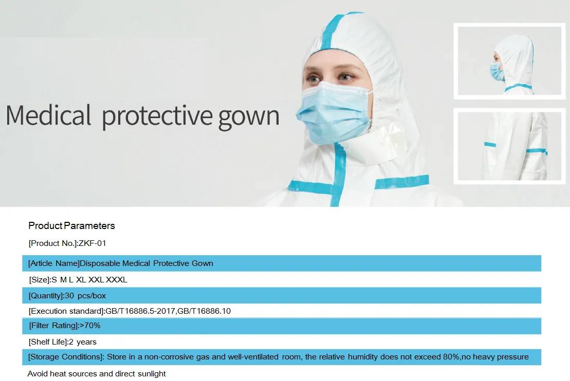 Popular China Professional Manufacture Medical Disposable Protective Coverall For Safety