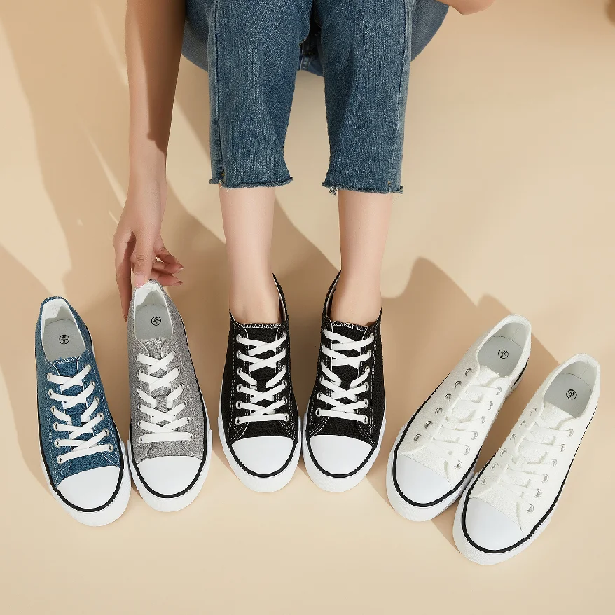 KH Paintable Vulcanized Canvas Trendy Shoes Custom White Women Fashion Canvas Shoes For Women New Style