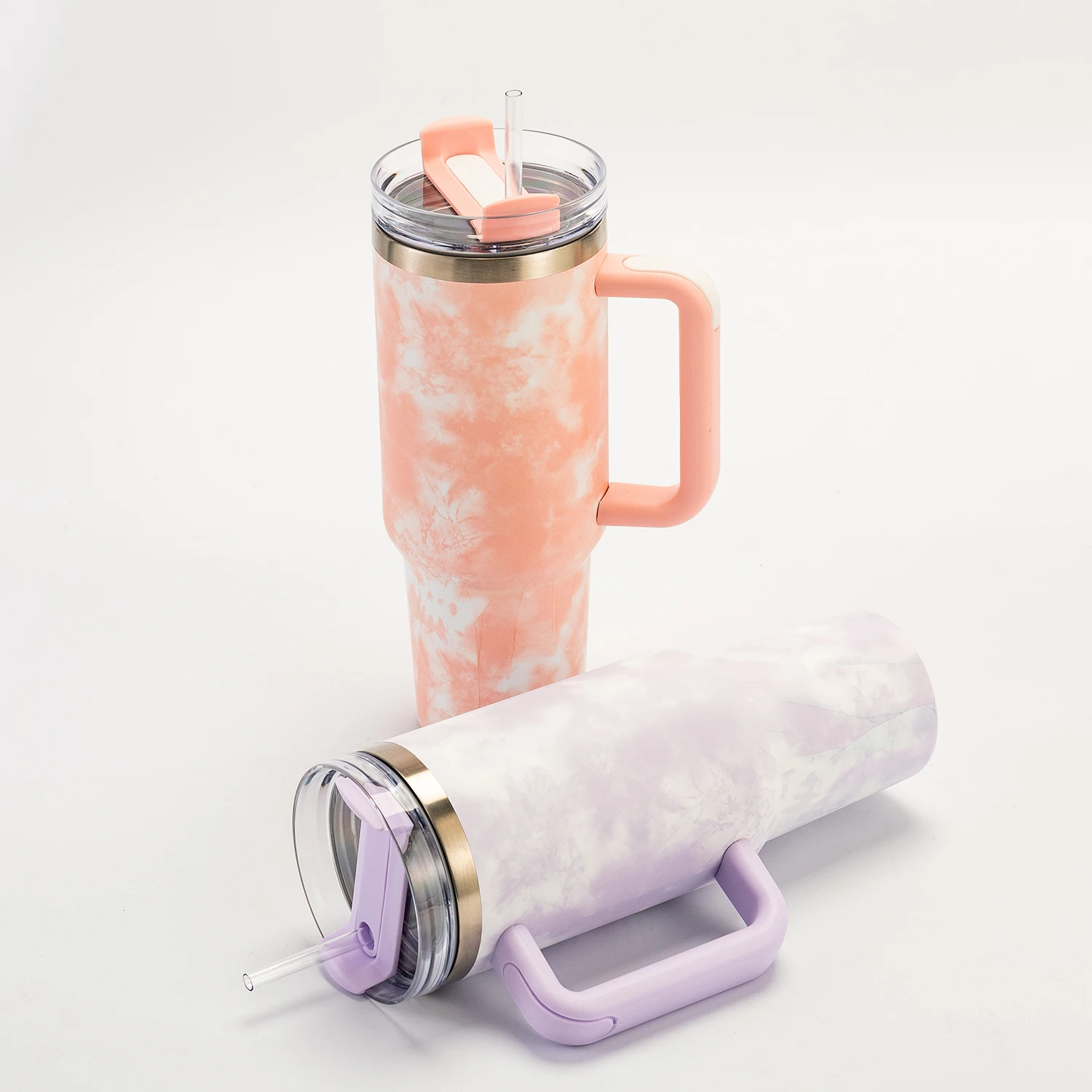 White Sublimation Insulated Travel Stainless Steel Leopard Powder Coated Vacuum H2.0 40Oz 40 Oz Auto Car Coffee Cup Mug Tumbler