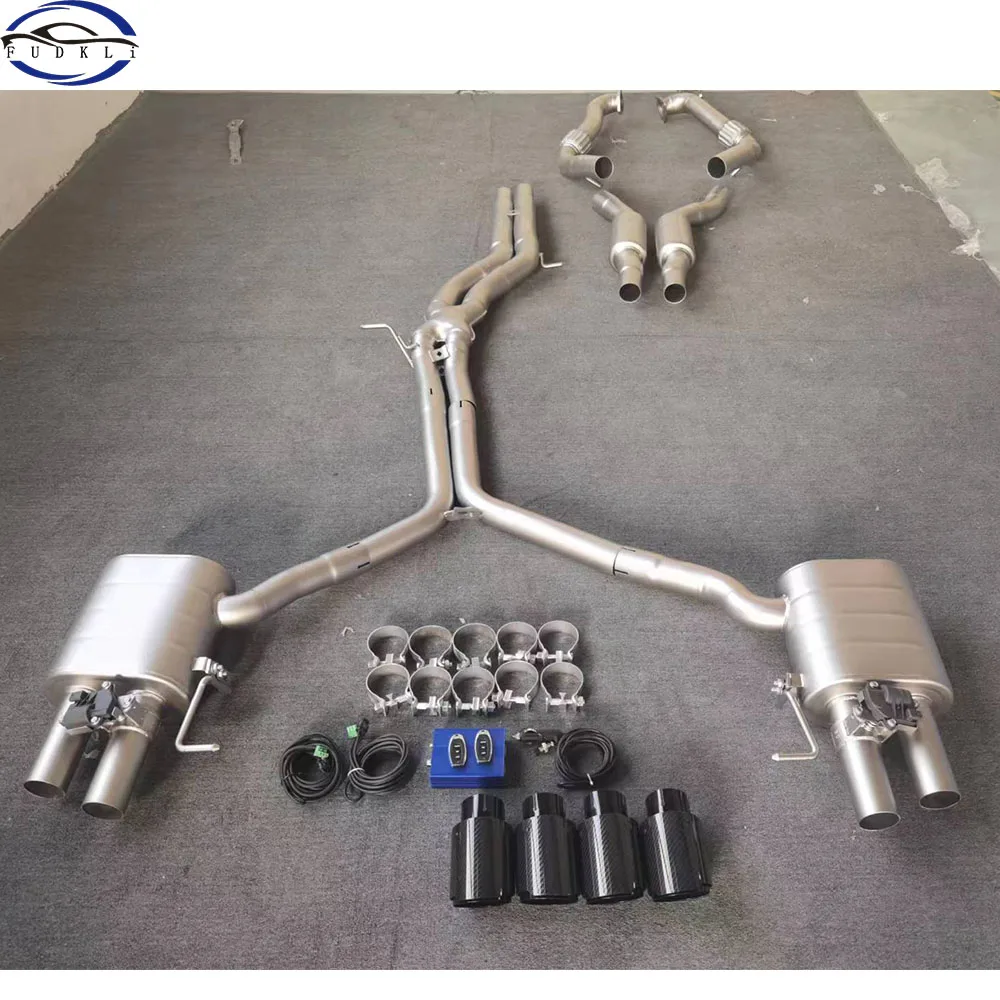 FUDKLi Catback Exhaust Systems For Audi S4 S5 B9 3.0T High Performance 304SS Car Exhaust Pipe Muffler