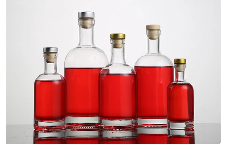 500ml 750ml Whisky Gin Vodka Bottle Thick Bottom Glass Bottle  for Liquor