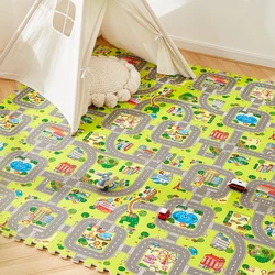 30cm 60cm thickness 1.2cm waterproof baby play floor Interlocking tatami eva foam car puzzle mat for kids soft eva