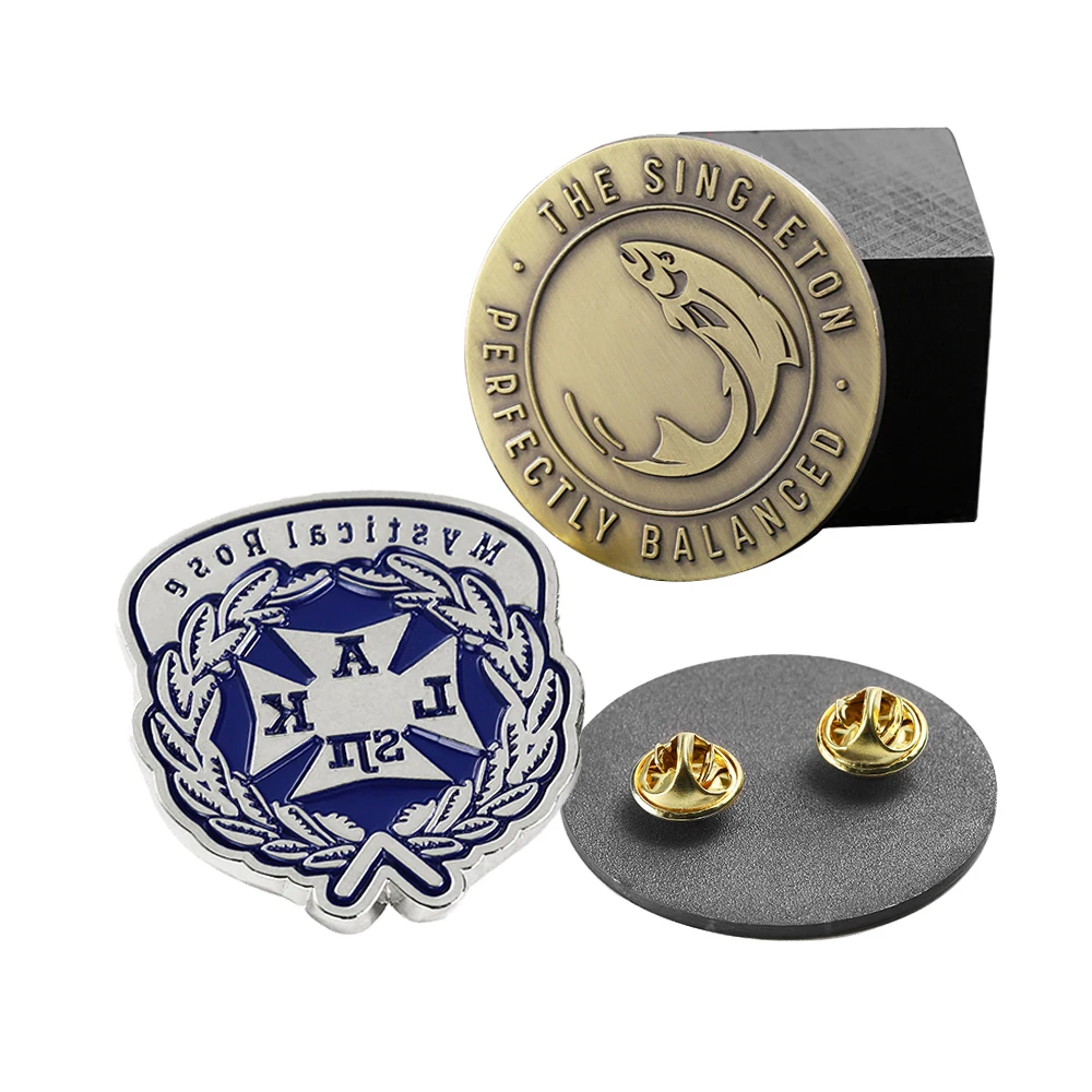 Manufacturer Metal Badge Elegant Men Brooch Pin Suit Business Brooches Lapel Brass Color Pin Enamel Pins For Men