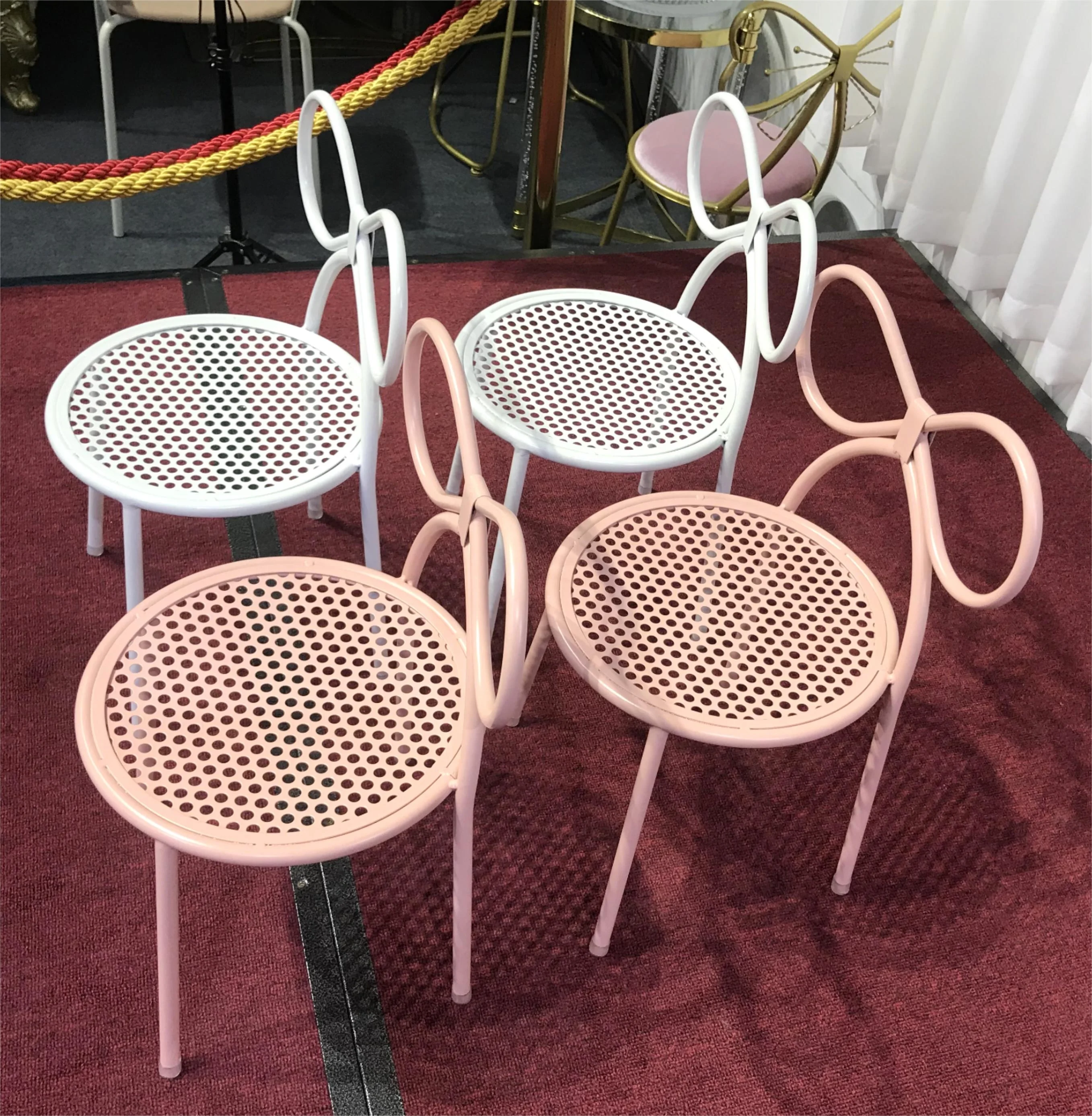FOSHAN XM hot sale event chairs party banquet rental kids pink bow chairs