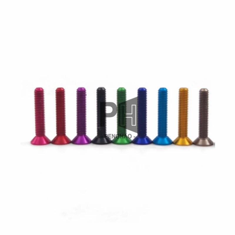 GR5 Titanium Bolt Plain M5x10 12 15 20 25 30 35mm Flat Countersunk Head Hex Socket Ti Screws Ktm Bolts Titanium