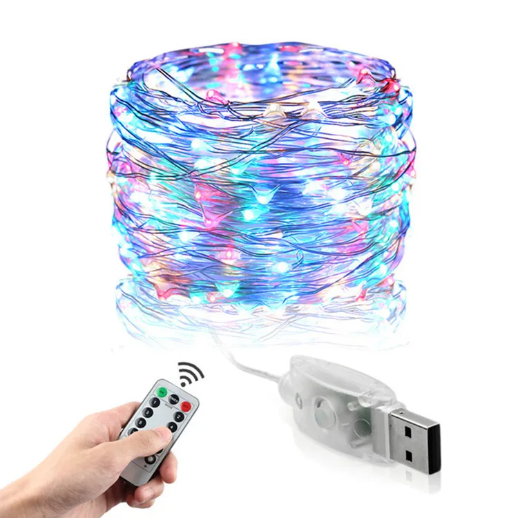 Гирлянда из медной проволоки с 8 функциями светодиодная гирлянда Usb украшение на свадьбу Рождество