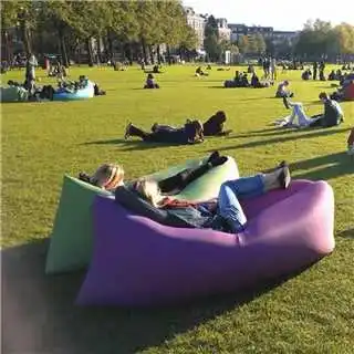 Colorful Inflatable Air sofa Camping  Folding Lazy Beach Sleeping Sofa for outdoor