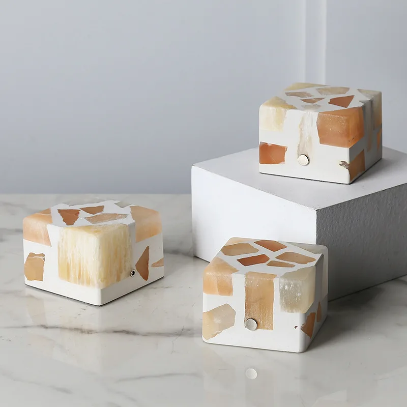 Natural Ore Atmosphere Night Light Charging Sensor Girl Living Room Gift Box Bedroom Lamp INS Hot Sale Night Light