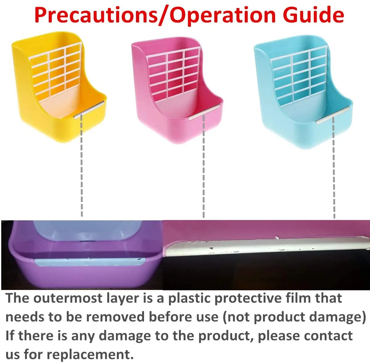 2 in 1 Hanging Automatic Rabbit Feeder Dispenser for Small Animal Rabbit Food Bowl Hay Feeder