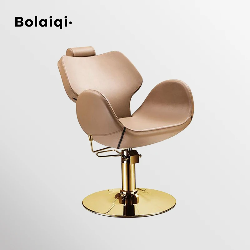 BOLAIQI salon furniture gold reclining salon chair hairdressing beige chair beauty salon equipment for sale