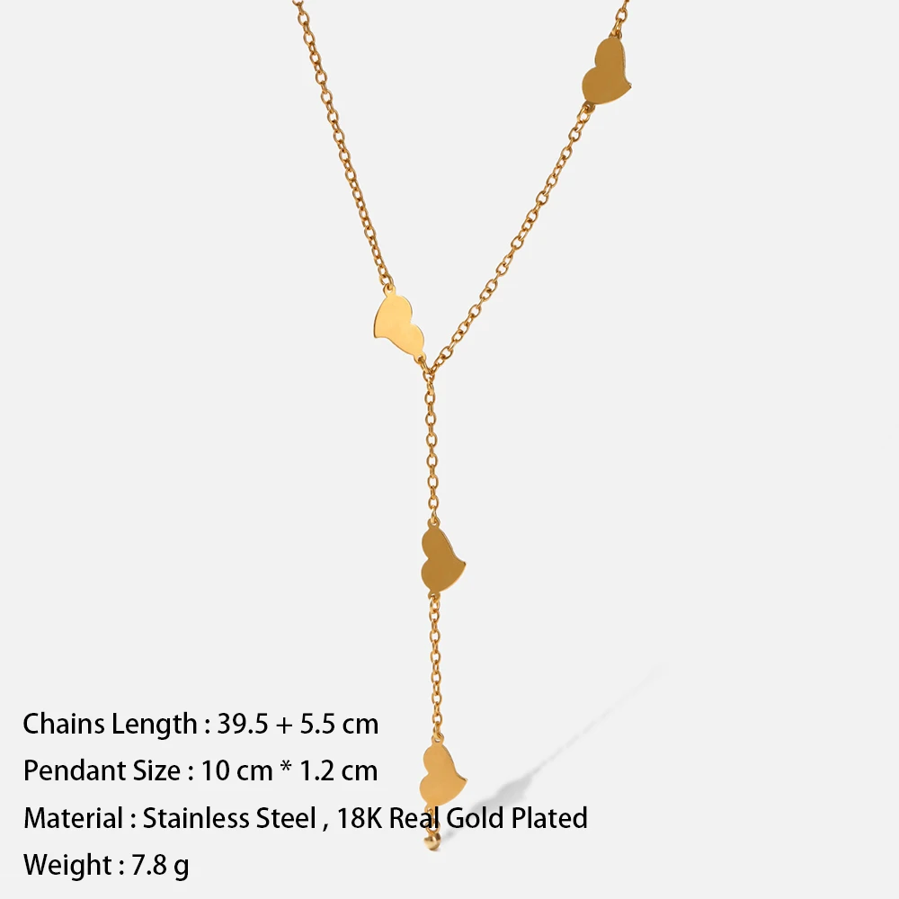 Collar de cadena con colgante de corazn temperamento para mujer Gargantilla romntica de acero inoxidable 2022 joyera de 18