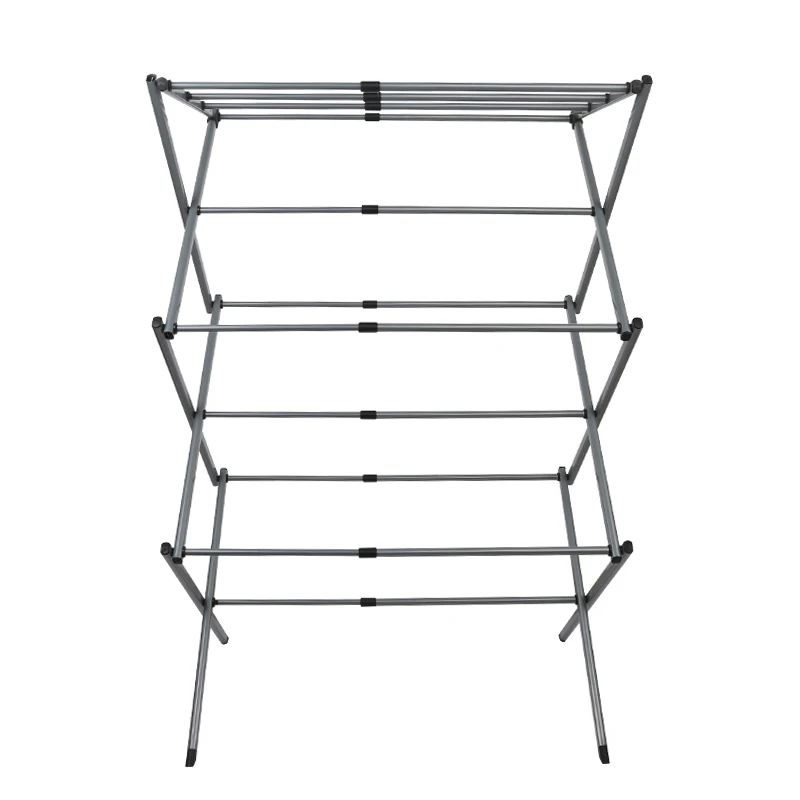 Открытый металлический глубокий коллектор под названием 4 слоя Портативный Складной Нержавеющая сталь сушилка вешалка для сушки белья