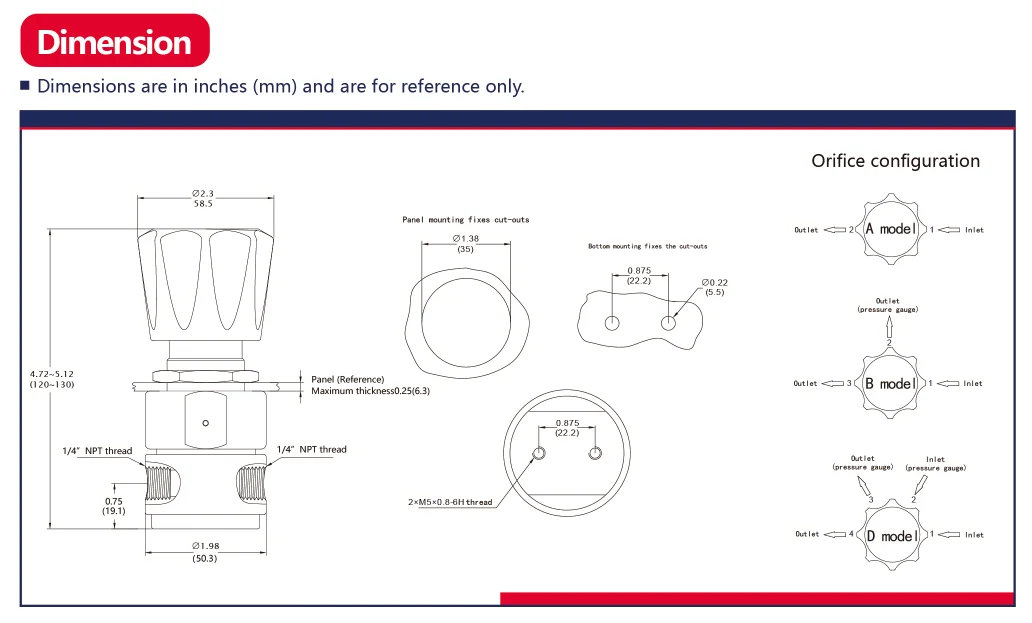 AFKLOK High Pressure Piston Reducing Regulator for High Temperature Medium O2 Single stage piston sensing structure