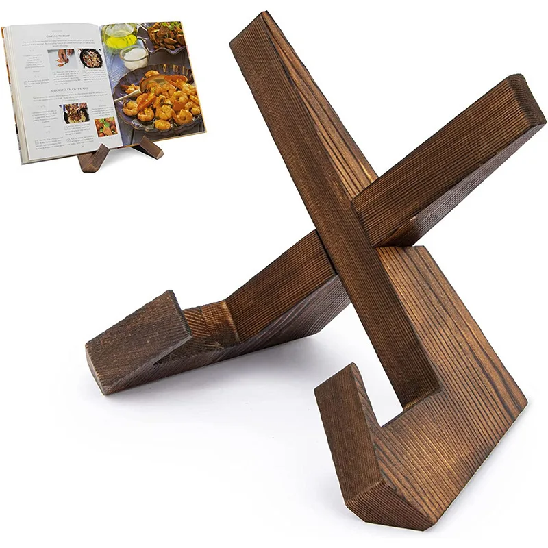 OWNSWING Hot Selling Cutting Board Style Solid Wood Recipe Cookbook Holder Tablet Book Stand