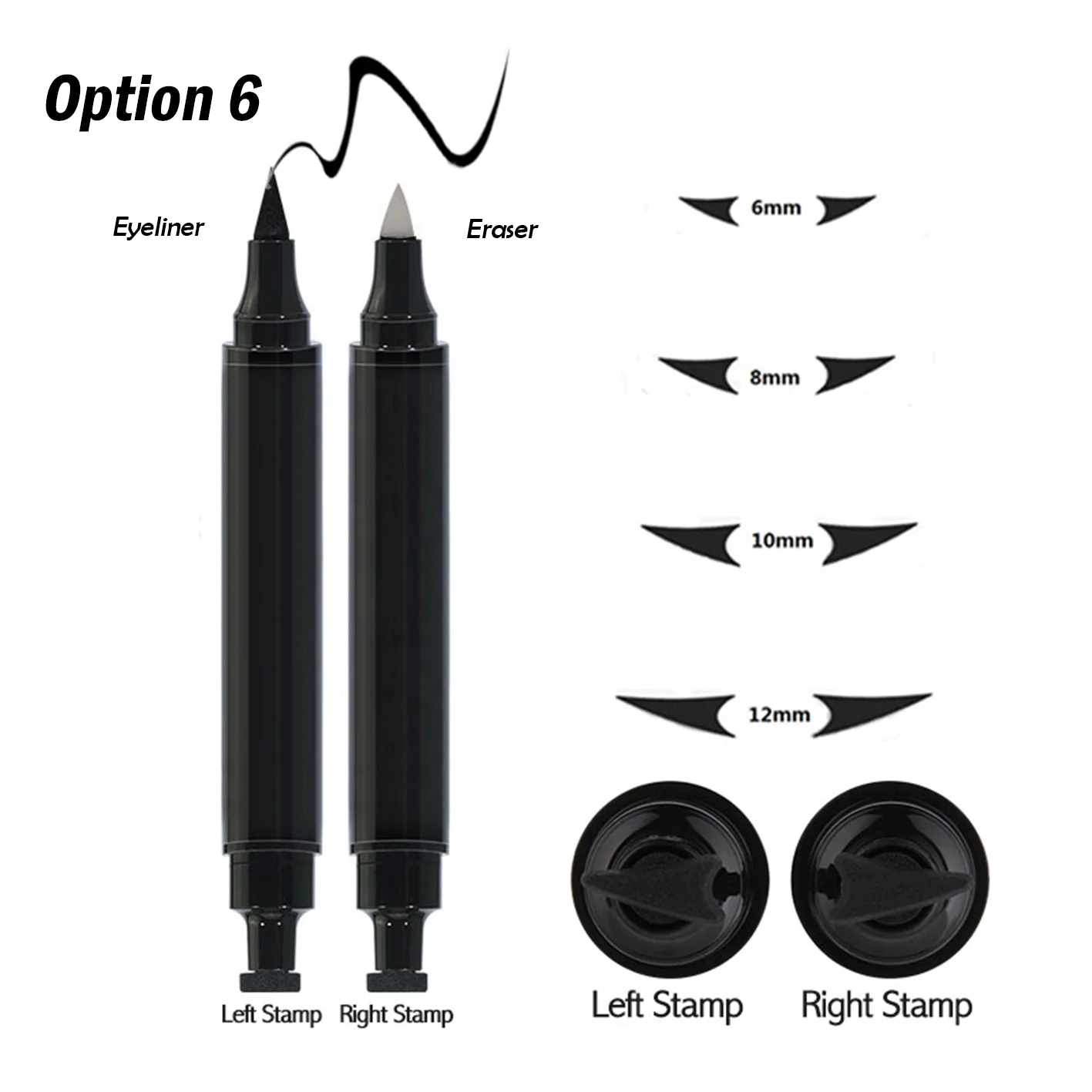 2Pcs Eye Liner Kit 2in1 Beauty Tools Liquid Cats Eye Wing Eyeliner With Eraser Private Label