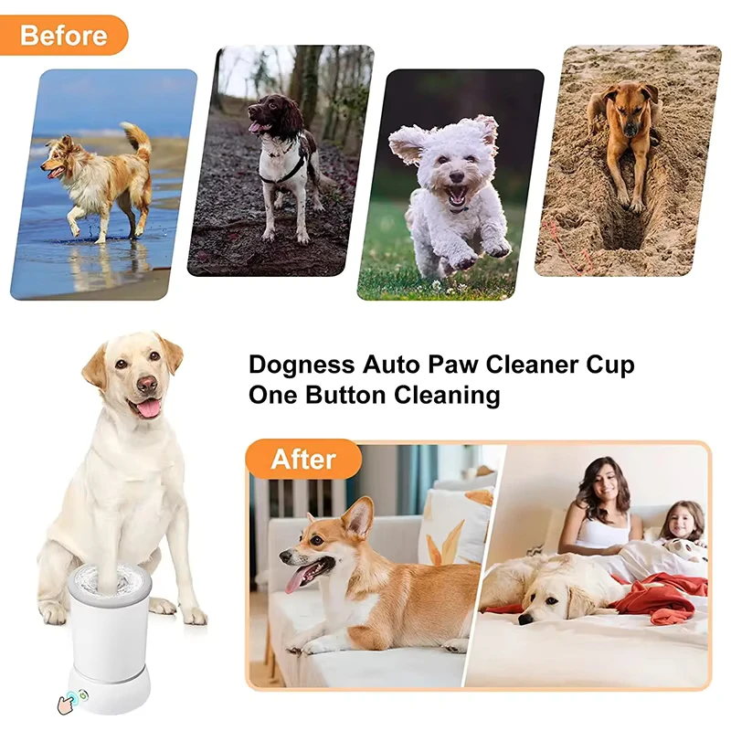 Wonderfulpet Automatic Dog Paw Cleaner Portable Dog Paw Cleaning Cup Silicone Brushes Foot Washer For Dog Pet Cleaning Product