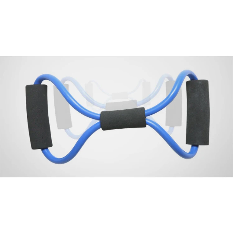 
Elastic Latex Chest Stretcher Resistance Exercise Tubing Exerciser With Foam Handle 