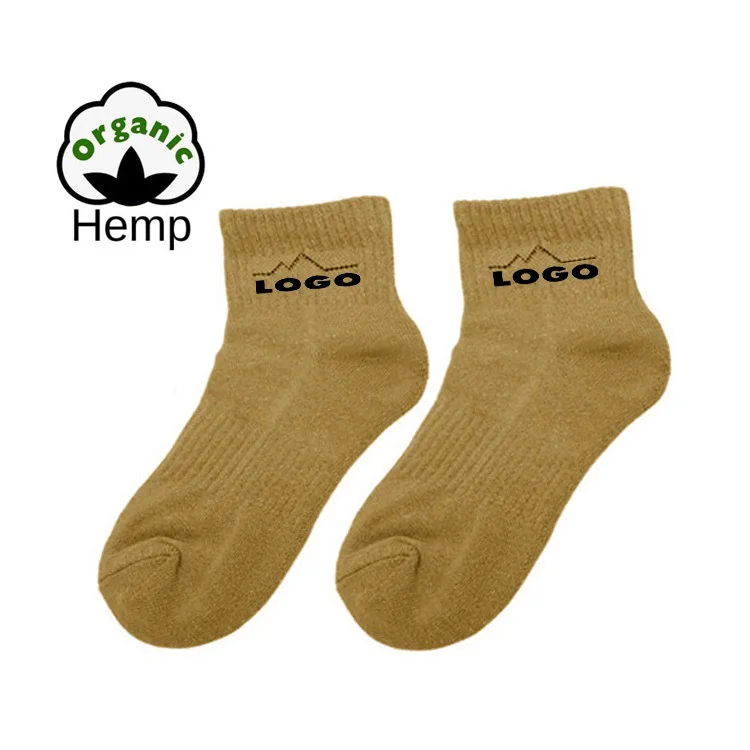 OEM Custom Natural Fiber  Eco-friendly Hemp Organic Cotton Everyday Sustainablity Running Socks