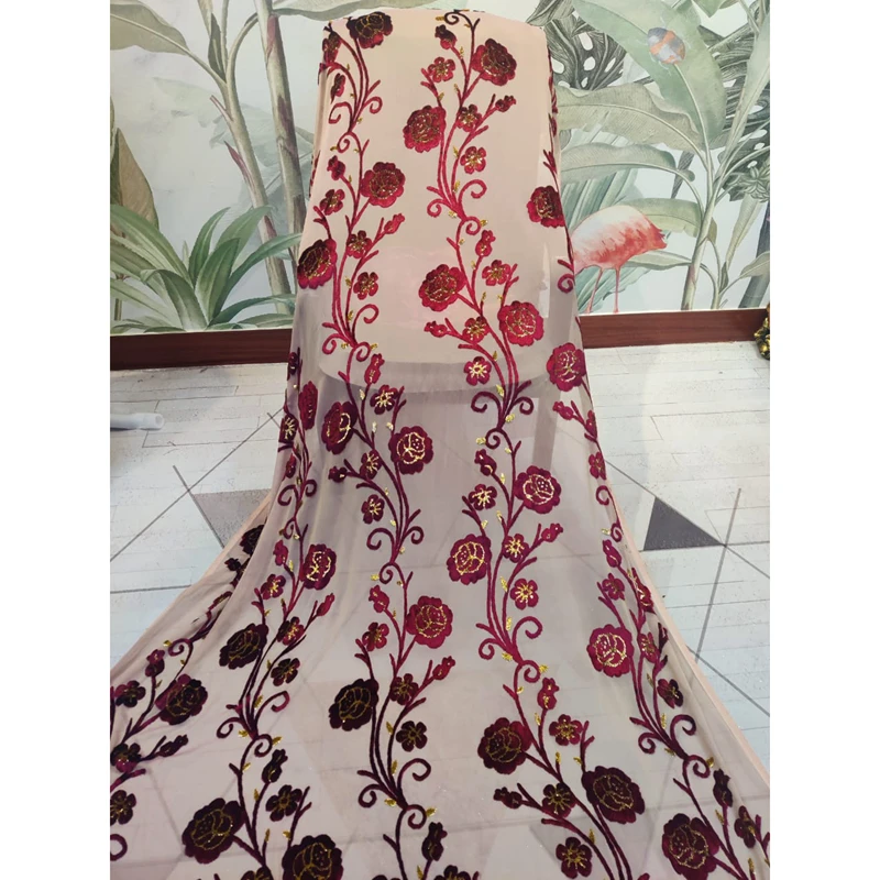 Ready To Ship Pure Silk Dress Somali Diracs Fabric Silk Printed 3.5 Meters Per Piece For Somali Sets Wedding Party Dress