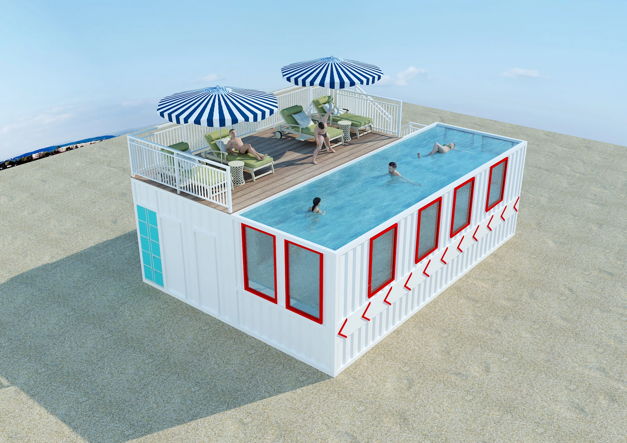 Современный 20-футовый 40-футовый роскошный сборный бассейн сборные дома для продажи