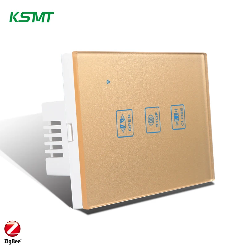 KAISI zigbee wireless switch 118*72MM curtain smart switch high quality Glass Panel Voice Control tuya touch switch glass
