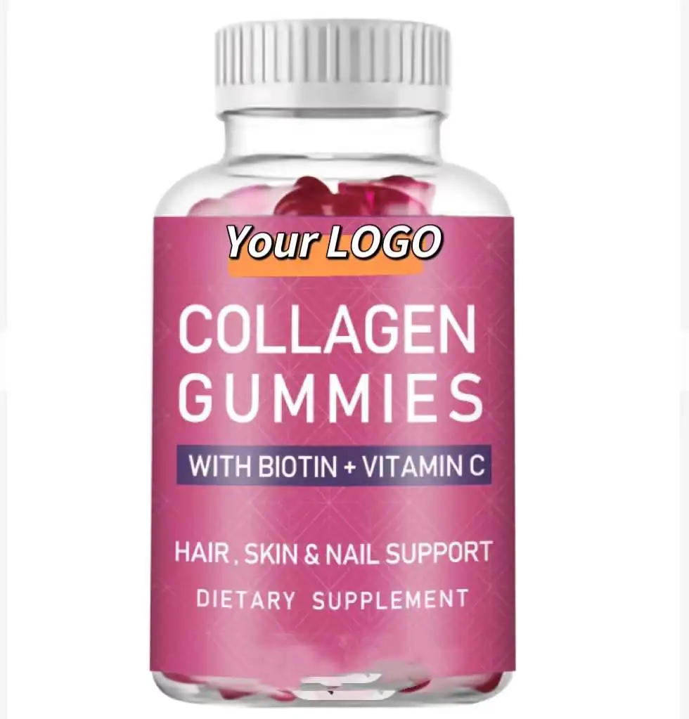 Private Label Collagen Gummies Supplement Reduce Hair Loss with Biotin Keratin Vegan Collagen Gummy