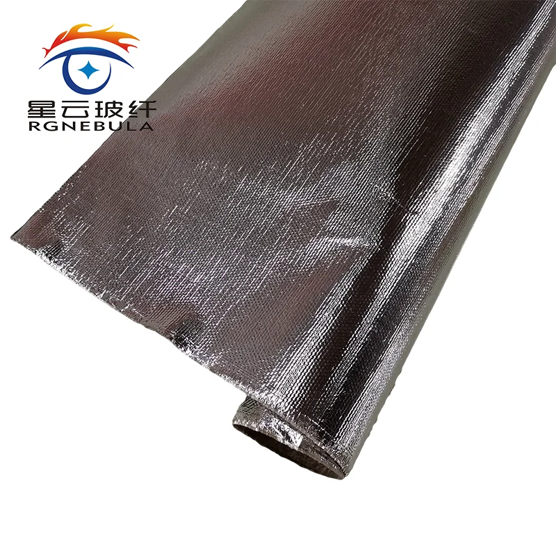 0.7mm thick Aluminum Foil Bulky Fiberglass Cloth fireproof fabric