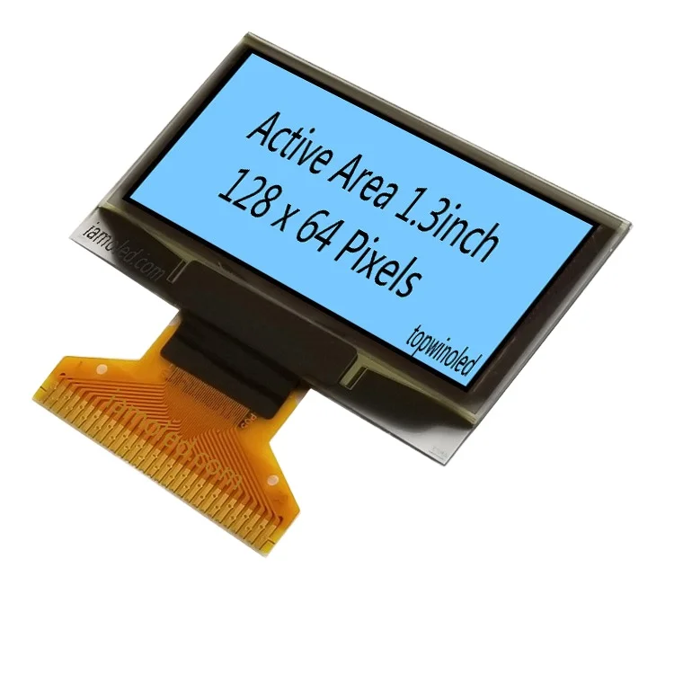Newest Design 1.3 Inch 128x64 Pixels 30 Pin Blue I2C Interface OLED Display with IIC SPI Parallel Interface Connector Type