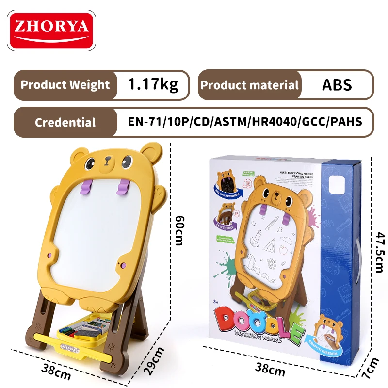 Zhorya Doodle Children Easel Magic Kids Magnetic Painting Drawing White Board Stand Drawing Toys