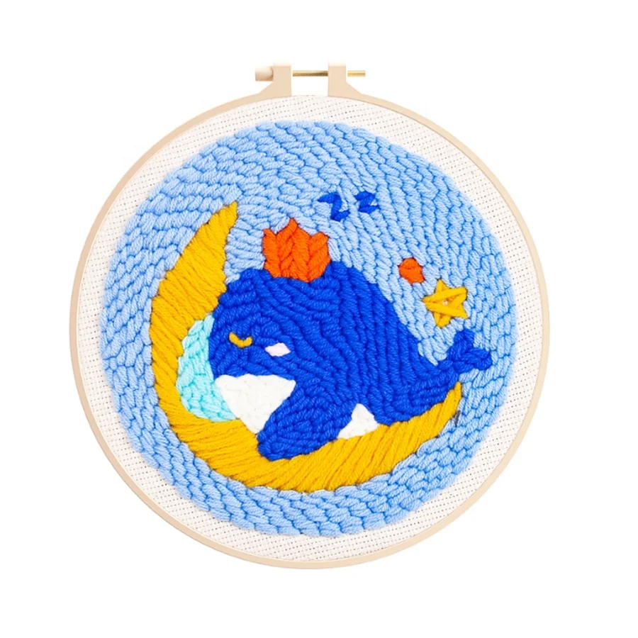 wholesale cross stitch punch needle embroidery kit sets DIY embroidery kit for beginners Animal series