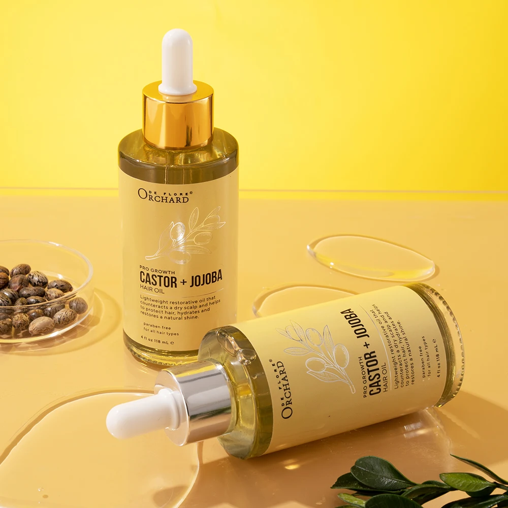 Customized Private label Hair Nourishing Hydrating Pro Growth Castor+Jojoba Hair Oil