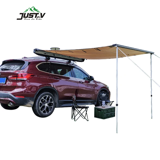 600D Oxford SUV Top Roof Tent Flat Waterproof Travelling Outdoor Camping Retractable Car Side Awning Roof Tent For Sun Shelter