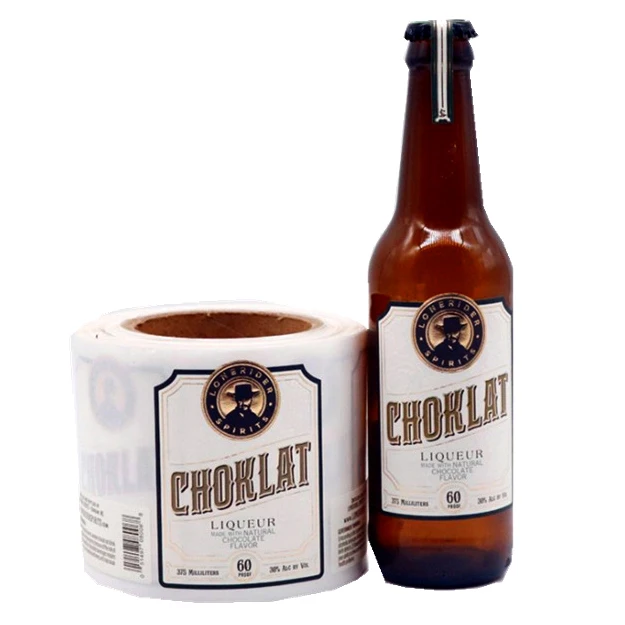 Multifunction brand sticker custom logo  Whiskey  champagne wine bottle sealed self-adhesive water bottle label Silk screen
