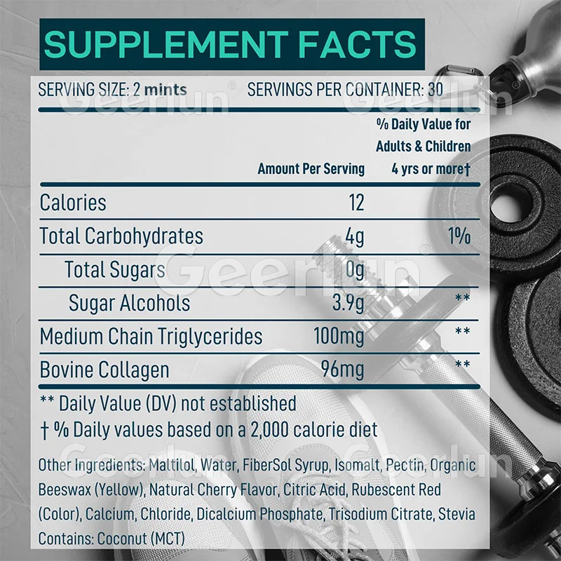 OEM Private Label Nootropic Supplements Boost Energy Focus Slimness Candy for Flat Belly Keto Slimming Mints