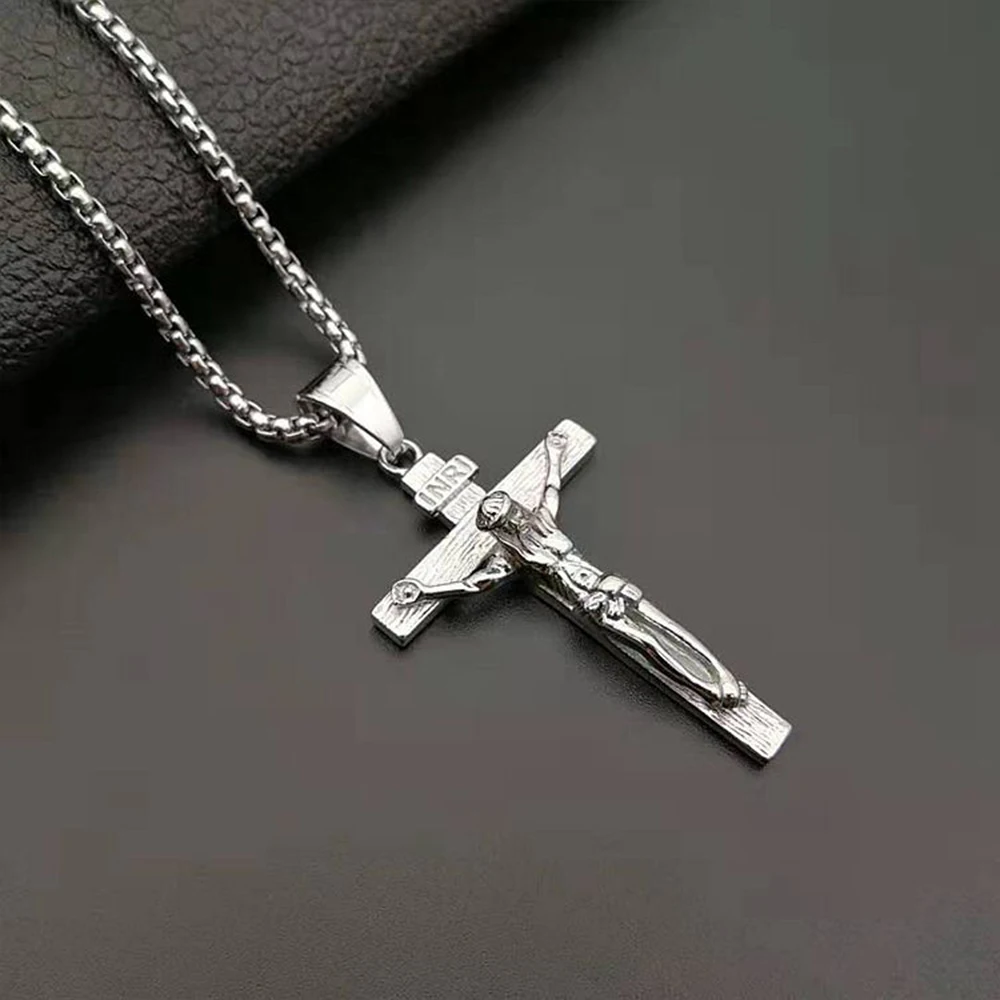 
Fashion stainless steel jewelry Charm Man Gold Plated Jewelry 316 L Religious Ornaments Jesus Cross Stainless Steel Pendant 