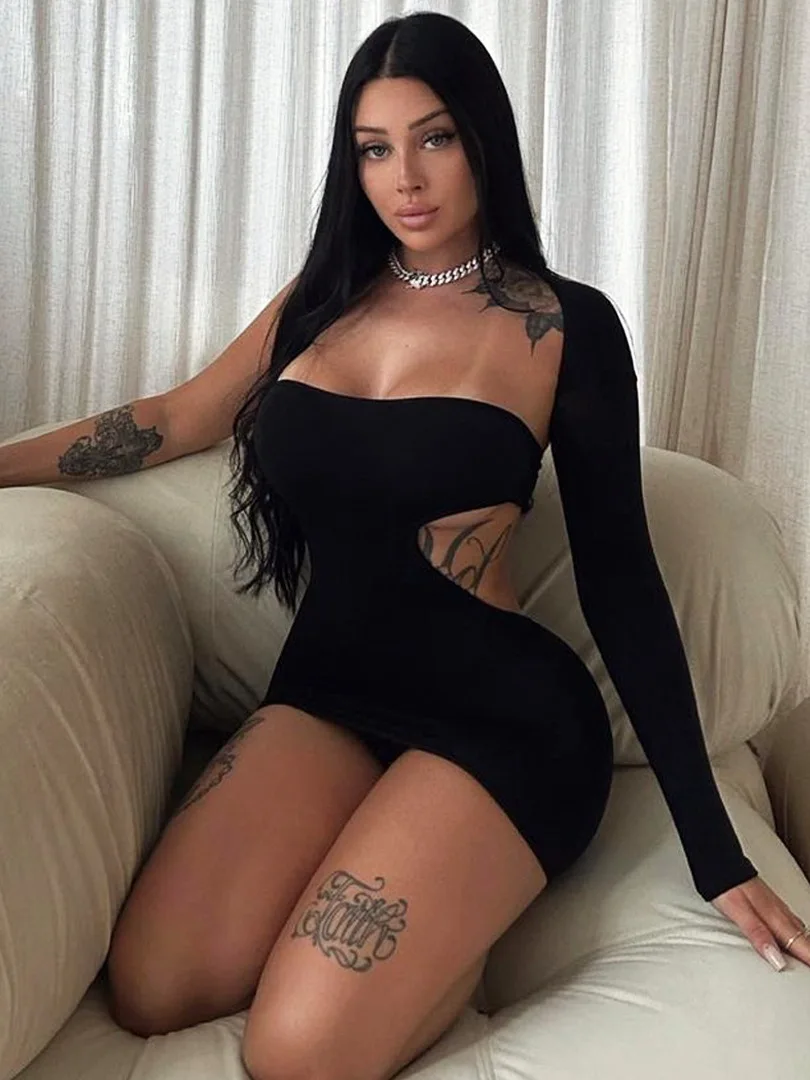 Hot Selling Party Sleeveless Sexy Bodycon One Shoulder Dress For Women