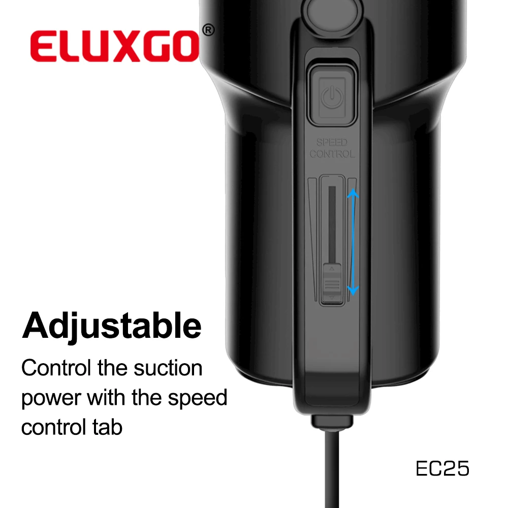 ELUXGO slide switch adjustable suction handheld automatic stick powerful suction floor care cyclone vacuum cleaner Aspiradoras