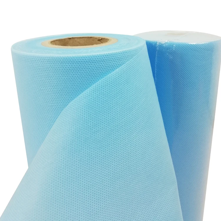 Blue color  spunbonded + meltblown + spunbonded technical pp spunbond non woven for medical used