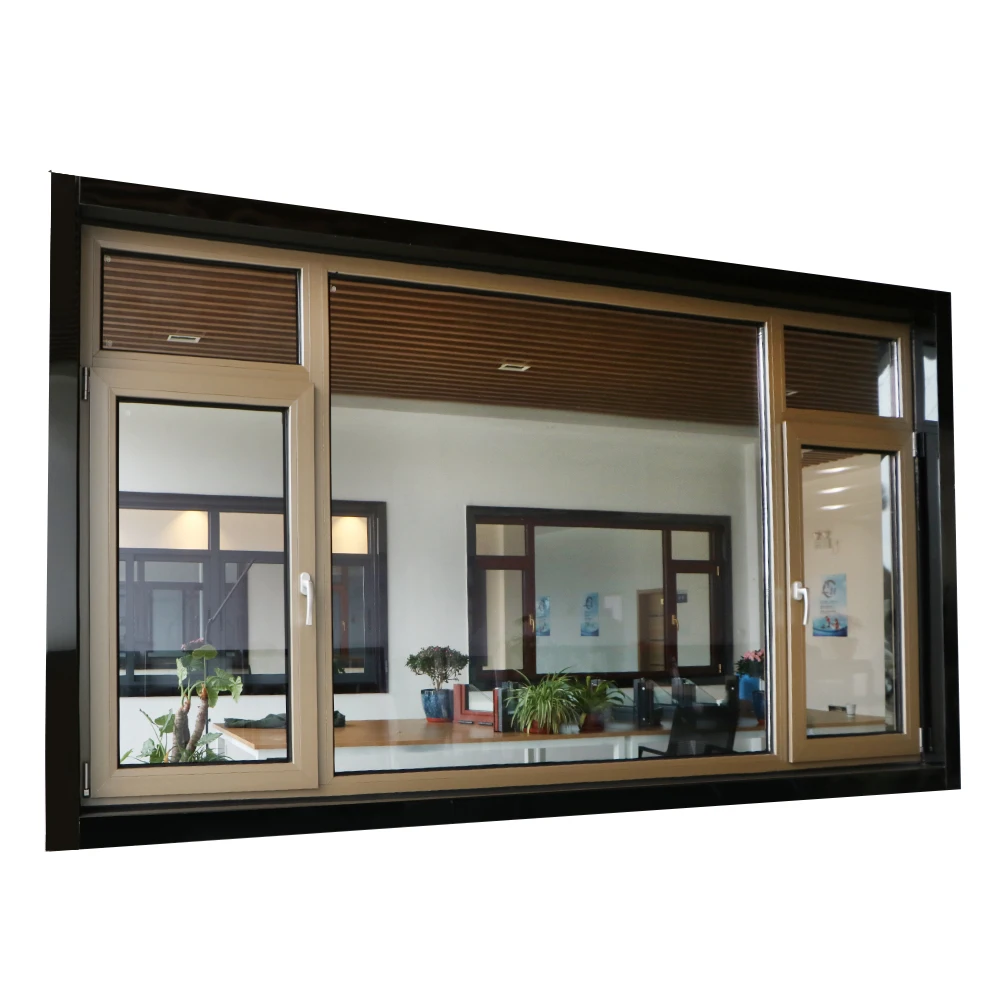 GUOJIAN UPVC plastic Unequal Tilt and turn casement Vinyl Window