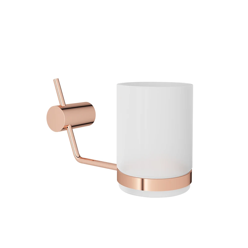 7 Pieces Square Round Bathroom Design Wall Mounted Rose Gold Bathroom Accessories Set