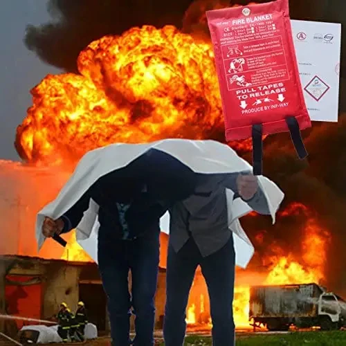 Fire Resistant Soft E glass Fiberglass Fire Blanket for home kitchen,school,shopping mall,hospital